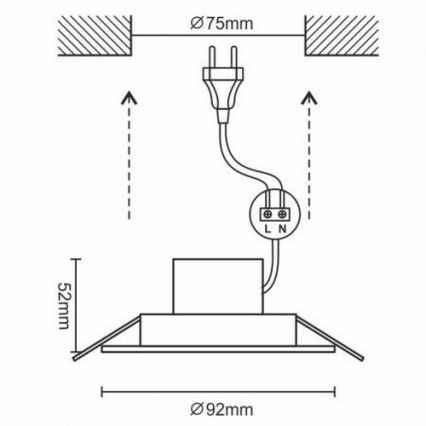 Lampada da incasso LED per bagno LED/7W/230V 4000K argento IP44