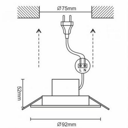 Lampada da incasso LED per bagno LED/7W/230V 4000K bianca IP44