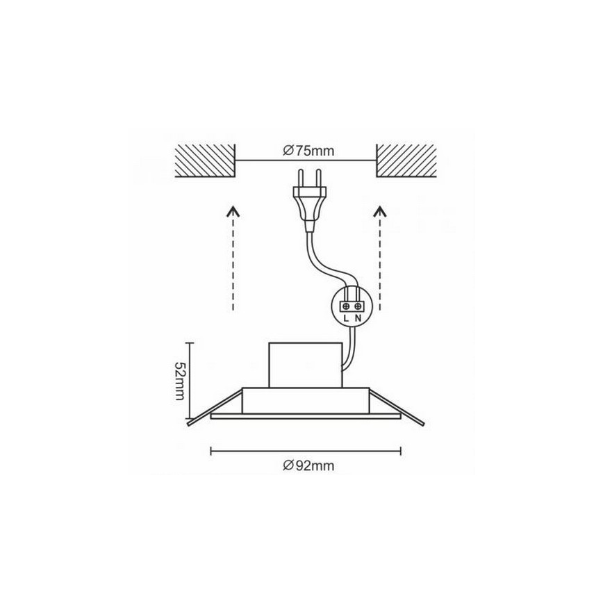 Lampada da incasso LED per bagno LED/7W/230V 4000K bianca IP44