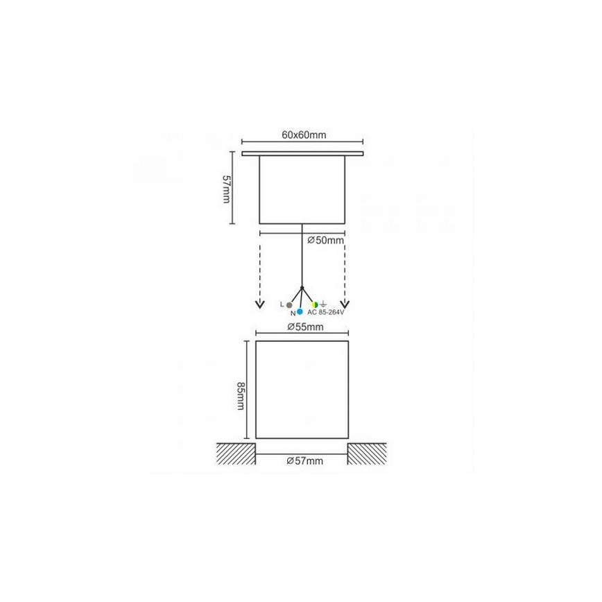 Lampada da incasso LED per esterni LED/4W/85-264V IP67 2800K
