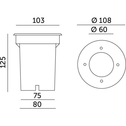 Lampada da incasso per esterni ENTRADA2 1xGU10/50W/230V IP65