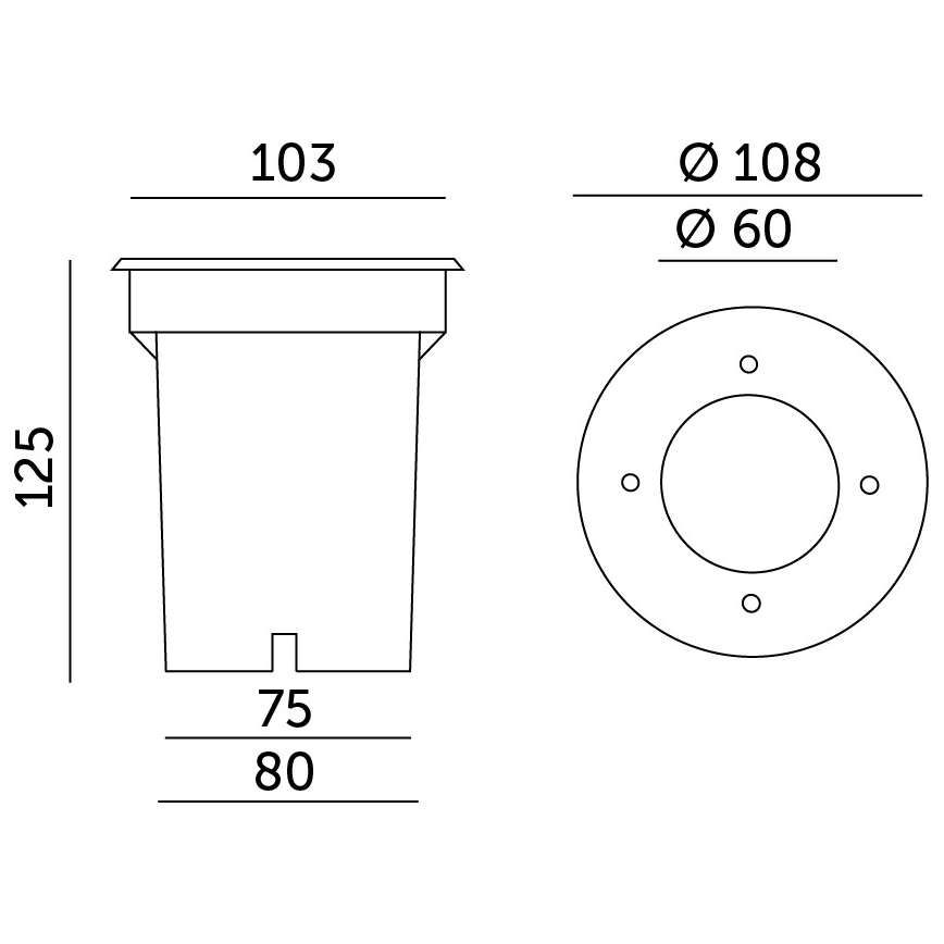 Lampada da incasso per esterni ENTRADA2 1xGU10/50W/230V IP65