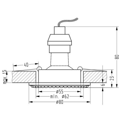 Lampada da incasso SOC 1xGU10/50W/230V