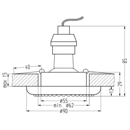 Lampada da incasso SOC 1xGU10/50W/230V