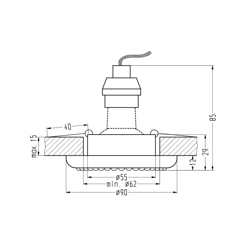 Lampada da incasso SOC 1xGU10/50W/230V