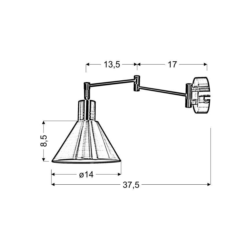 Lampada da muro COPENHAGEN 1xE14/40W/230V cromo opaco