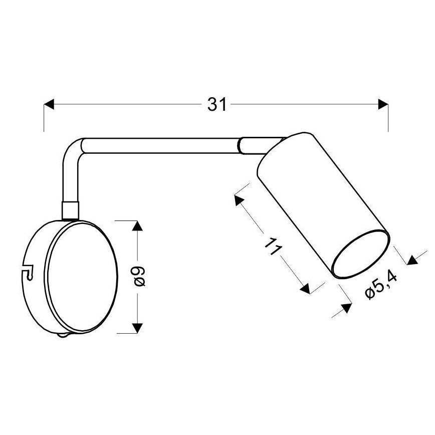 Lampada da muro  TINA 1xGU10/15W/230V nera