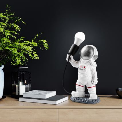 Lampada da notte per bambini ASTRONAUT 1xE27/40W/230V argento/bianco