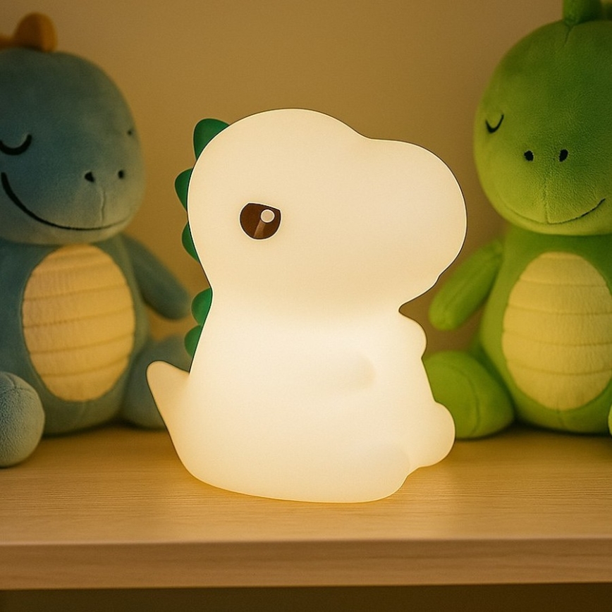 Lampada da notte per bambini DINO LED RGBW dimmerabile, ricaricabile e a sfioramento LED/1W/5V 1200 mAh