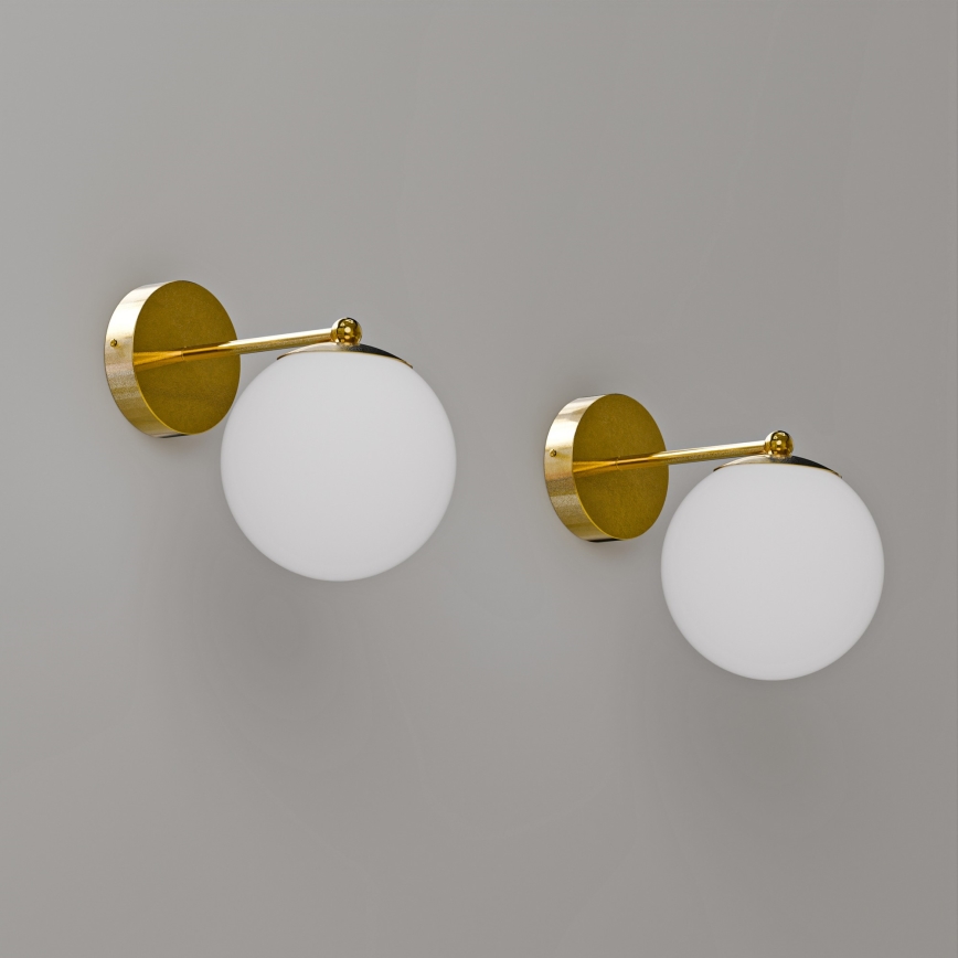 Lampada da parete 1xE27/40W/230V oro/bianco