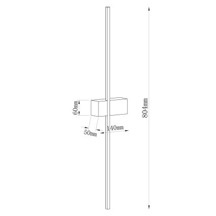 Lampada da parete a LED AISHA LED/12W/230V 4000K 80 cm oro