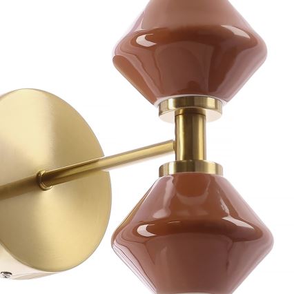 Lampada da parete a LED FLORES 2xLED/5W/230V oro/marrone