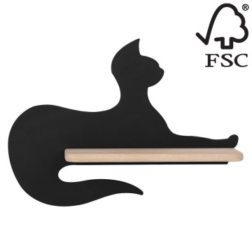 Lampada da parete a LED per bambini con mensola BLACK CAT LED/5W/230V