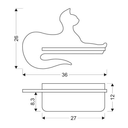 Lampada da parete a LED per bambini con mensola BLACK CAT LED/5W/230V