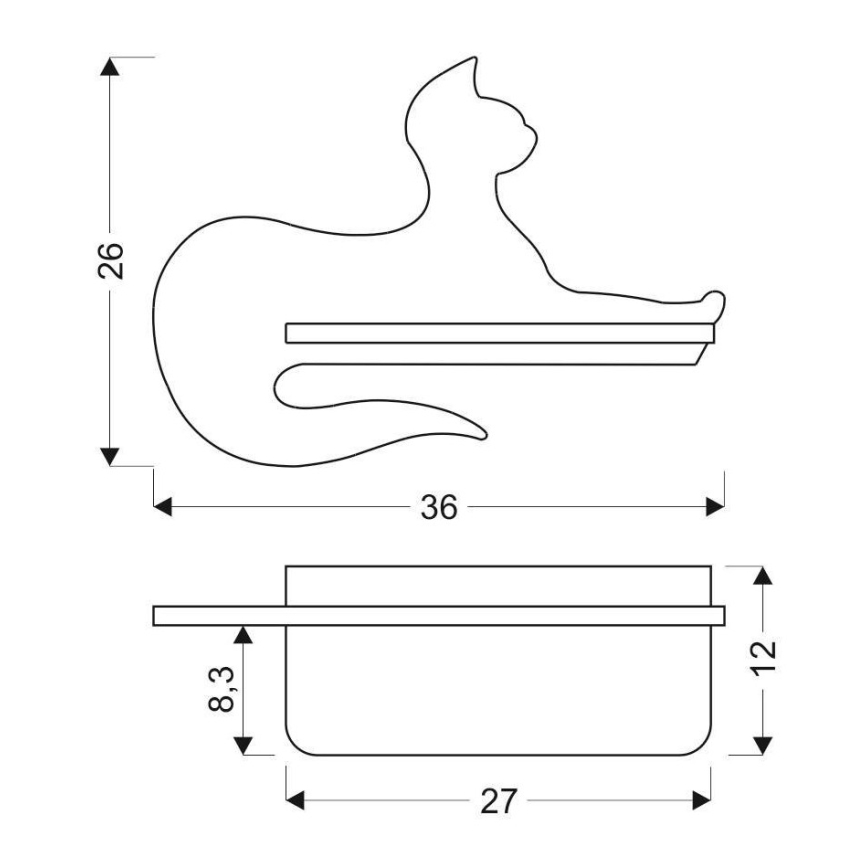 Lampada da parete a LED per bambini con mensola BLACK CAT LED/5W/230V