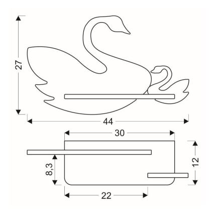 Lampada da parete a LED per bambini con mensola SWAN LED/5W/230V