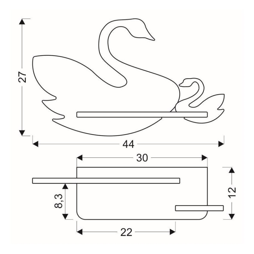 Lampada da parete a LED per bambini con mensola SWAN LED/5W/230V