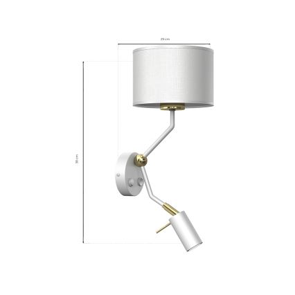 Lampada da parete ALBION 1xE27/40W/230V + 1xGU10/MR11/7W