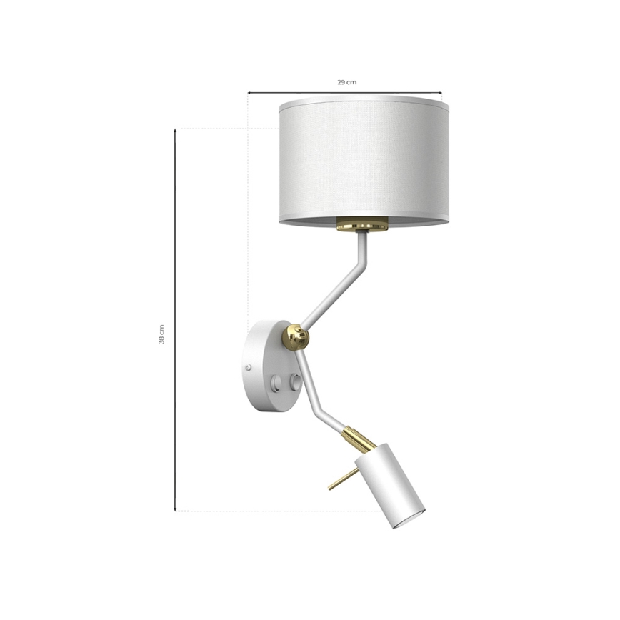 Lampada da parete ALBION 1xE27/40W/230V + 1xGU10/MR11/7W
