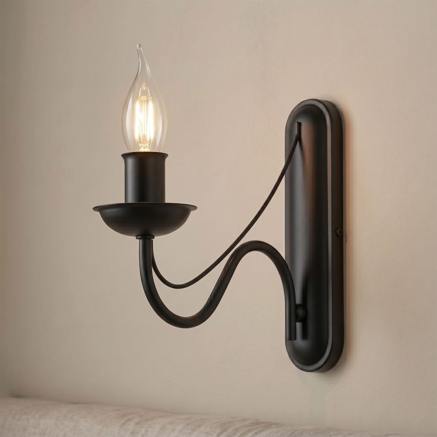 Lampada da parete ANTON 1xE14/60W/230V nera
