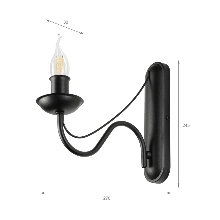 Lampada da parete ANTON 1xE14/60W/230V nera