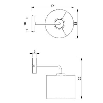 Lampada da parete ARDEN 1xE27/15W/230V beige