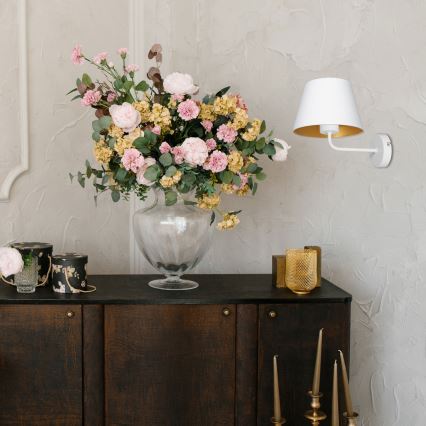 Lampada da parete ARDEN 1xE27/60W/230V bianco/oro