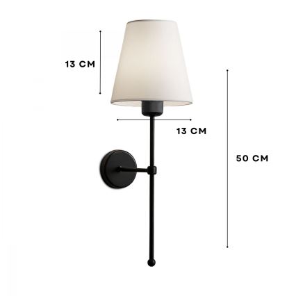 Lampada da parete ASPARAGUS 1xE27/40W/230V nera/crema
