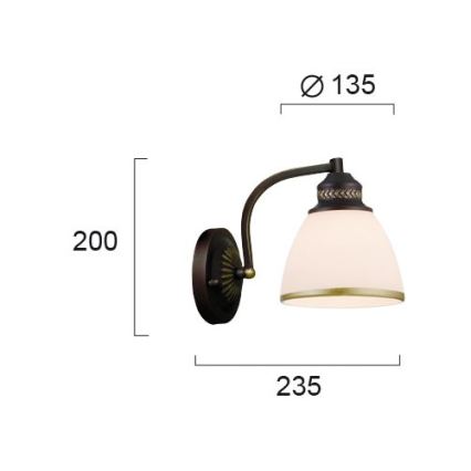 Lampada da parete CLAIR 1xE27/40W/230V marrone/oro