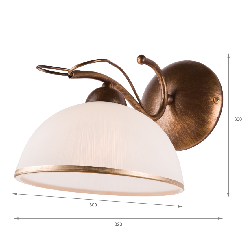 Lampada da parete COBRA 1xE27/60W/230V bronzo/patina
