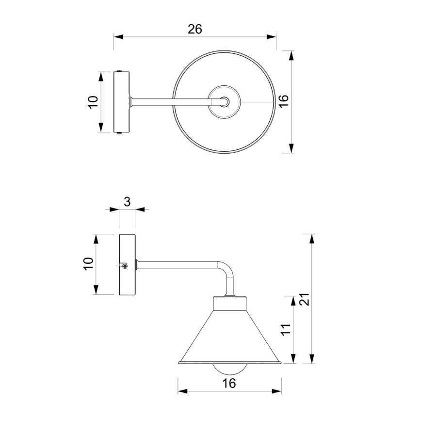 Lampada da parete DEMET 1xE27/60W/230V nero/oro
