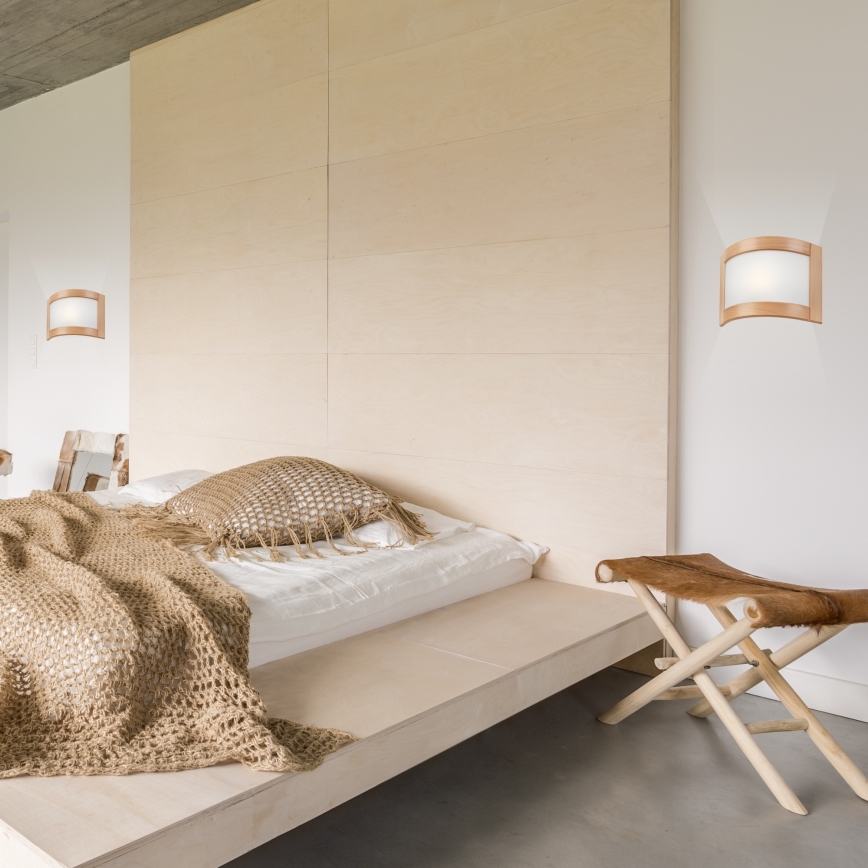 Lampada da parete ELODIE 1xE27/60W/230V faggio