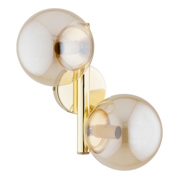 Lampada da parete ERAL 2xE14/10W/230V oro/beige/fumé