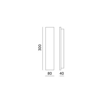 Lampada da parete esterna a LED MIRANA S, 8 W, 230 V, 4000 K, IP44, 30 cm, nera