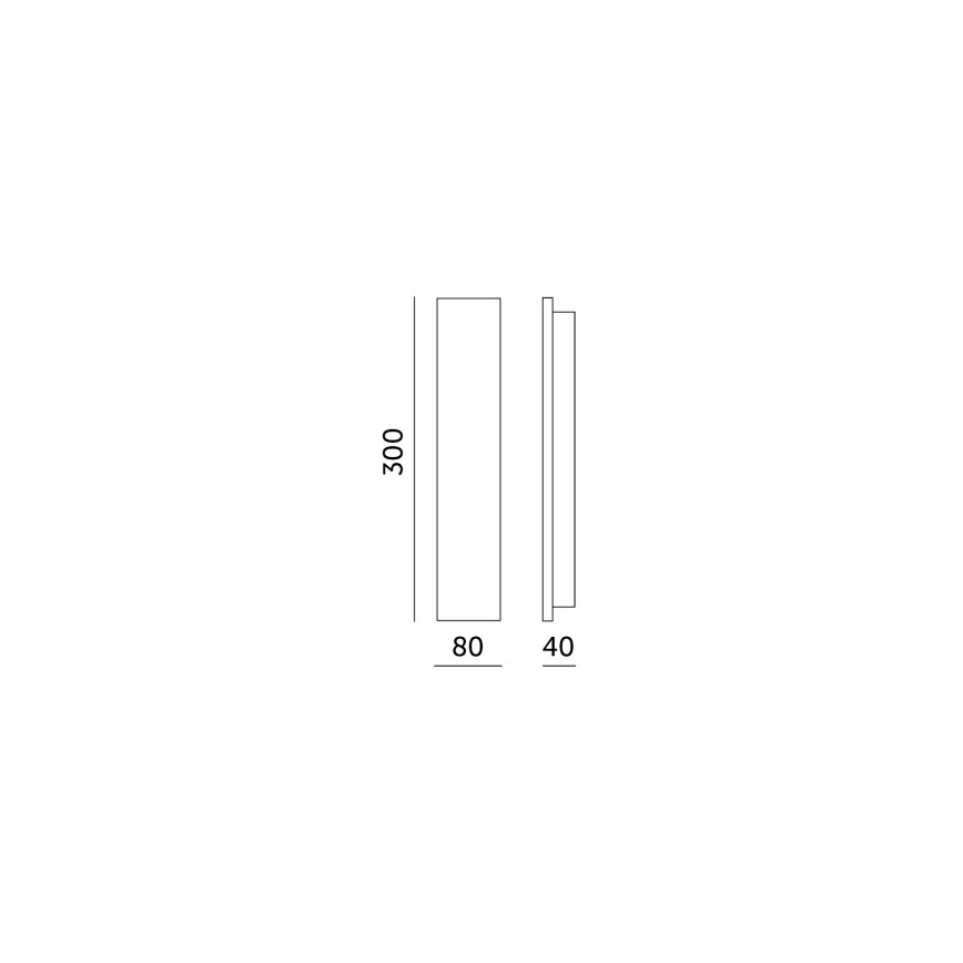 Lampada da parete esterna a LED MIRANA S, 8 W, 230 V, 4000 K, IP44, 30 cm, nera