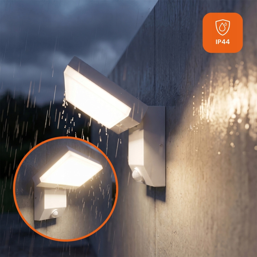 Lampada a parete per esterni LED con sensore di movimento LED/18W/230V IP44 bianco