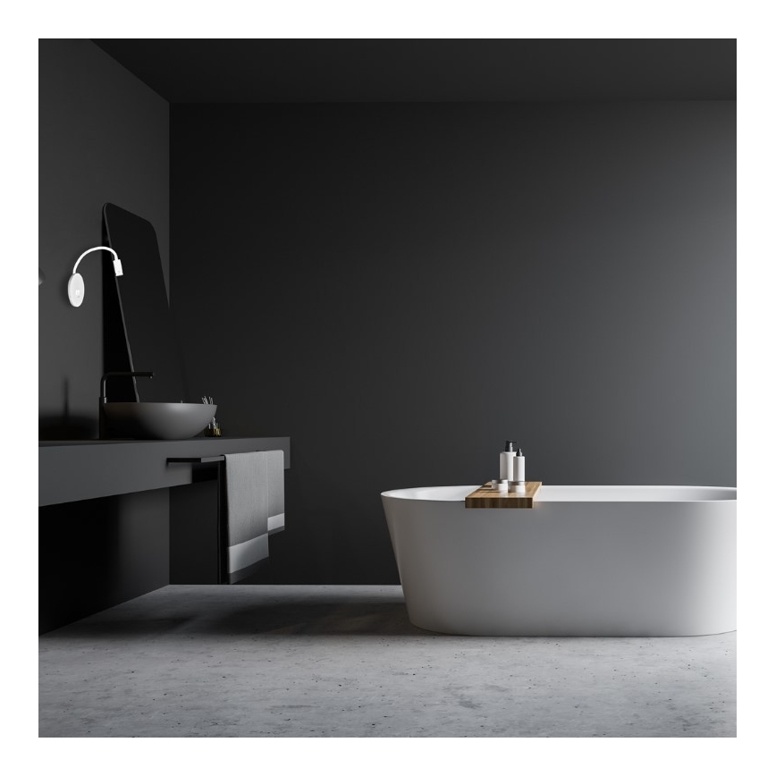 Lampada da parete flessibile con USB BASE LED/8W+LED/2W/230V bianco/argento