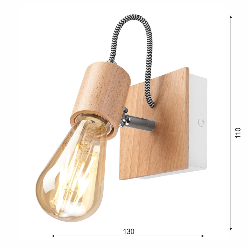 Lampada da parete GUSTAVO 1xE27/60W/230V faggio