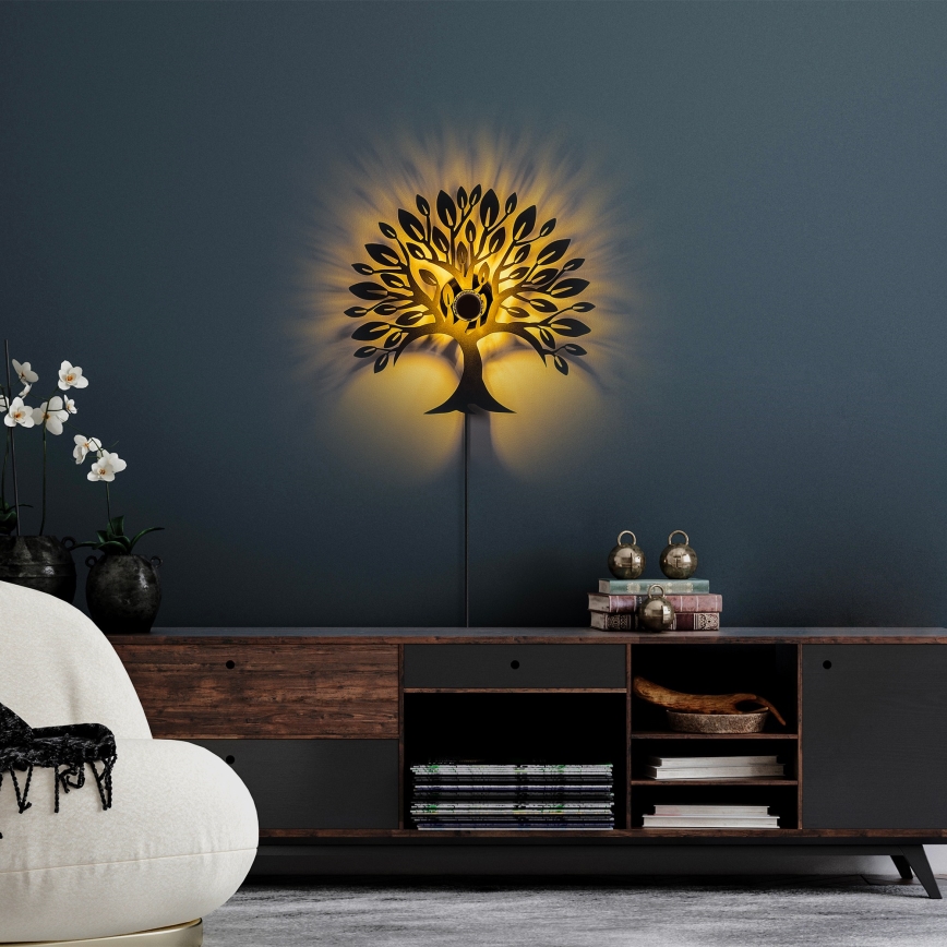 Lampada da parete HEART TREE 1xE27/40W/230V nera