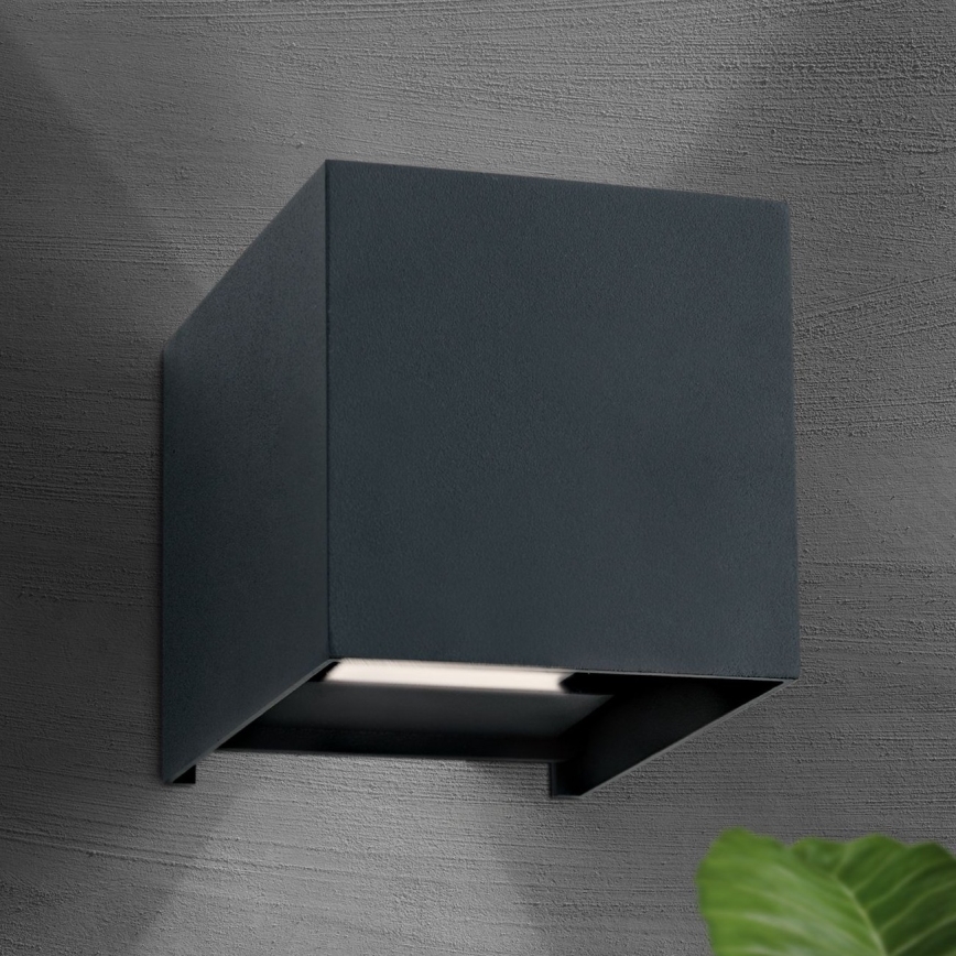 Lampada da parete LED da esterno CUBE 2xLED/3W/230V IP54 antracite