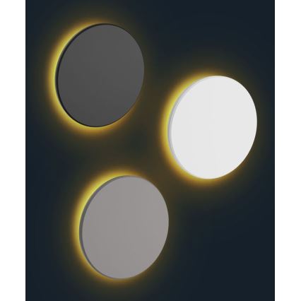 Lampada da parete LED da esterno PIATTA LED/9W/230V 3000/4000/6000K diam. 12 cm IP44 nero