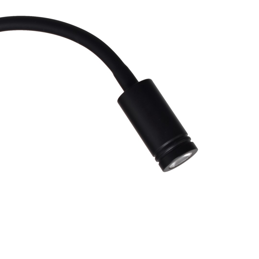 Lampada da parete LED flessibile BASE LED/8W+LED/2W/230V nero/argento