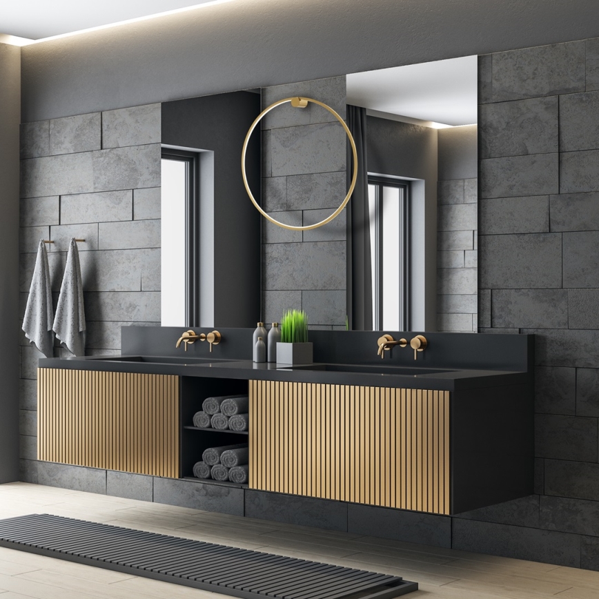 Lampada da parete LED SATURNO LED/46W/230V diam. 80 cm IP44 oro