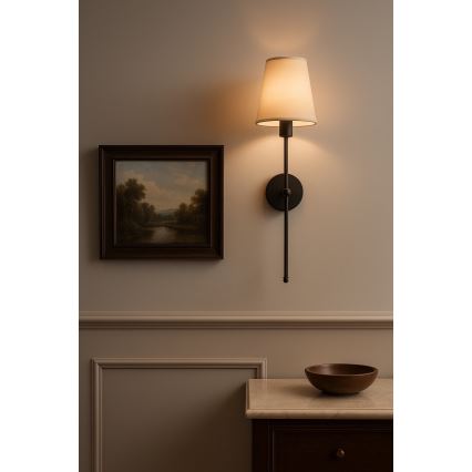 Lampada da parete MADELA 1xE14/40W/230V beige/nera