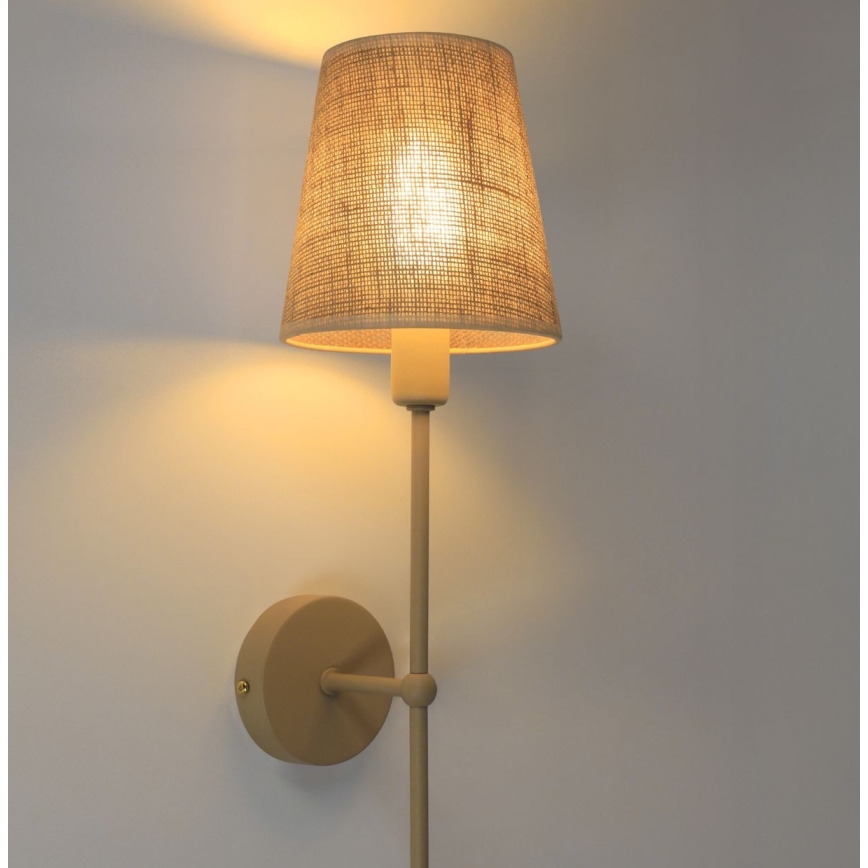 Lampada da parete MADELA 1xE14/40W/230V iuta/beige