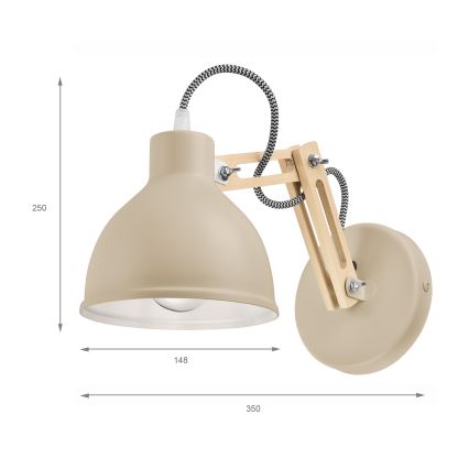 Lampada da parete MARCELLO 1xE27/15W/230V beige
