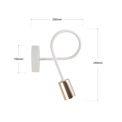 Lampada da parete OXFORD 1xE27/15W/230V ottone/bianco
