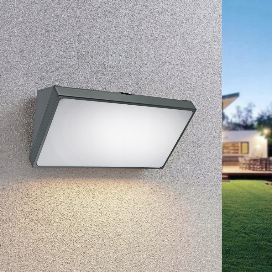 Lampada da parete LED da esterno con sensore di movimento LED/20W/230V IP65 grigia