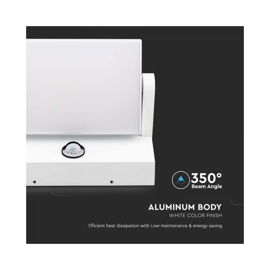 Lampada da parete per esterni LED con sensore LED/17W/230V 4000K IP65 bianco