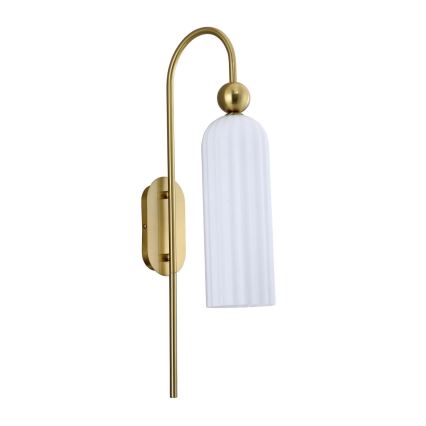 Lampada da parete PIEGA 1xE14/40W/230V ottone/bianco